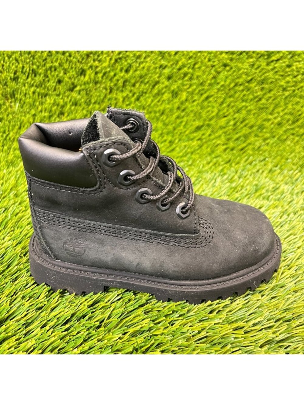 Timberland 6 inch Premium‎ Boys Size 8C Black Athletic Hiking Ankle Boots Shoes